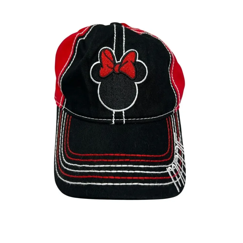 Lot of 2 Women's Disney Minnie Mouse Red Black White Polka Dot Hats